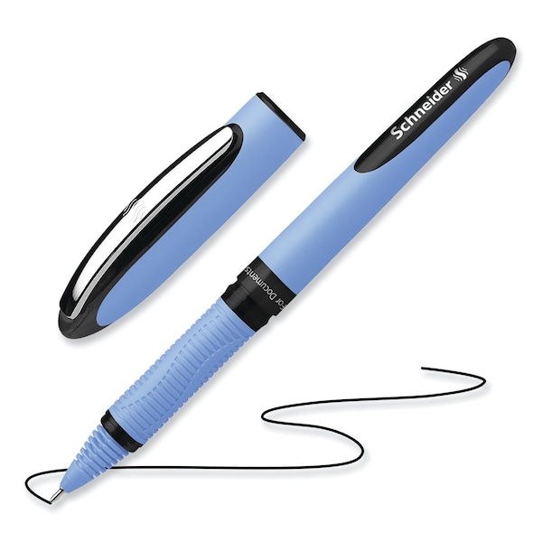 One Hybrid Gel Pen, Stick, Fine 0.5 Mm, Black Ink, Blue Barrel, 10PK